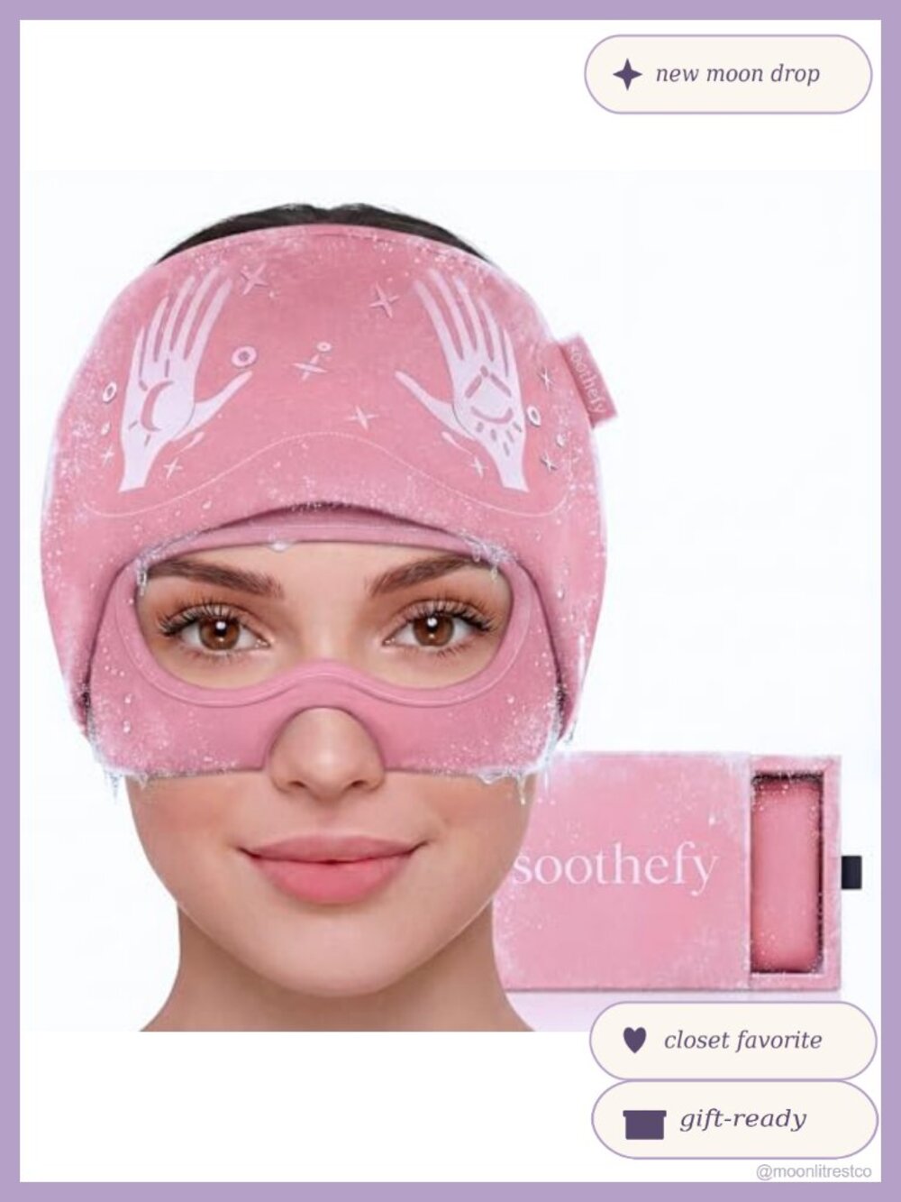 Migraine Relief Cap Slide-Up Eye Mask Hot Cold Therapy Headache Hat